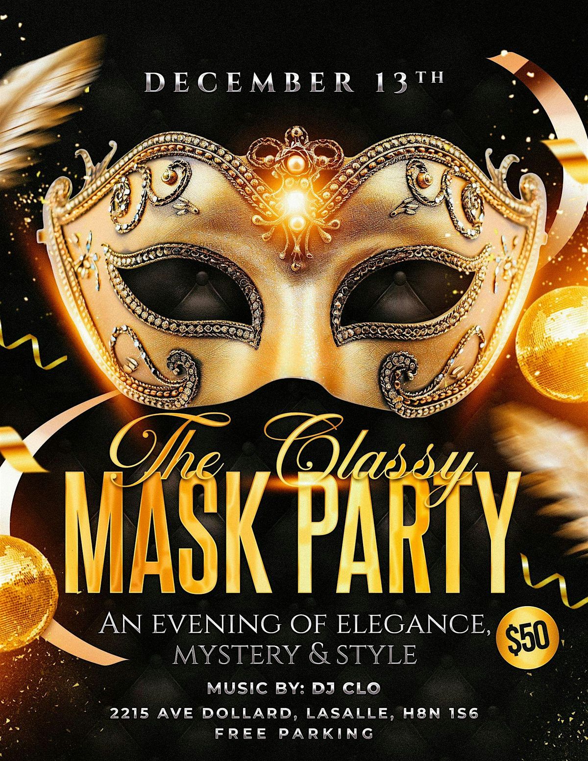 The Classy MASK PARTY, 13 December | Event in Montréal | AllEvents
