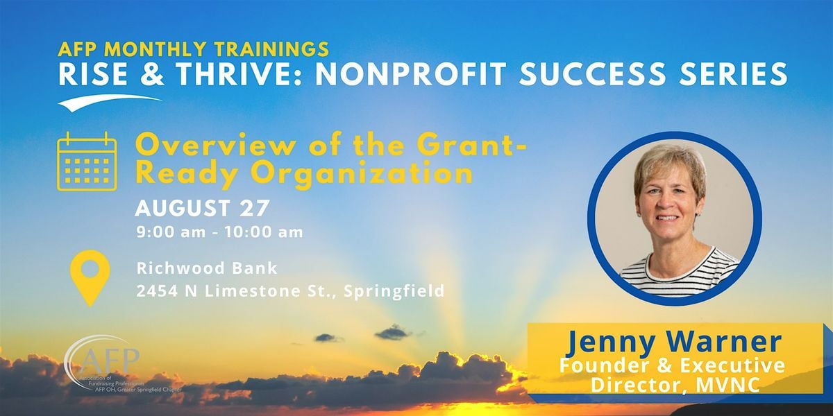 Overview of the Grant-Ready Organization, 27 August | Event in Springfield | AllEvents