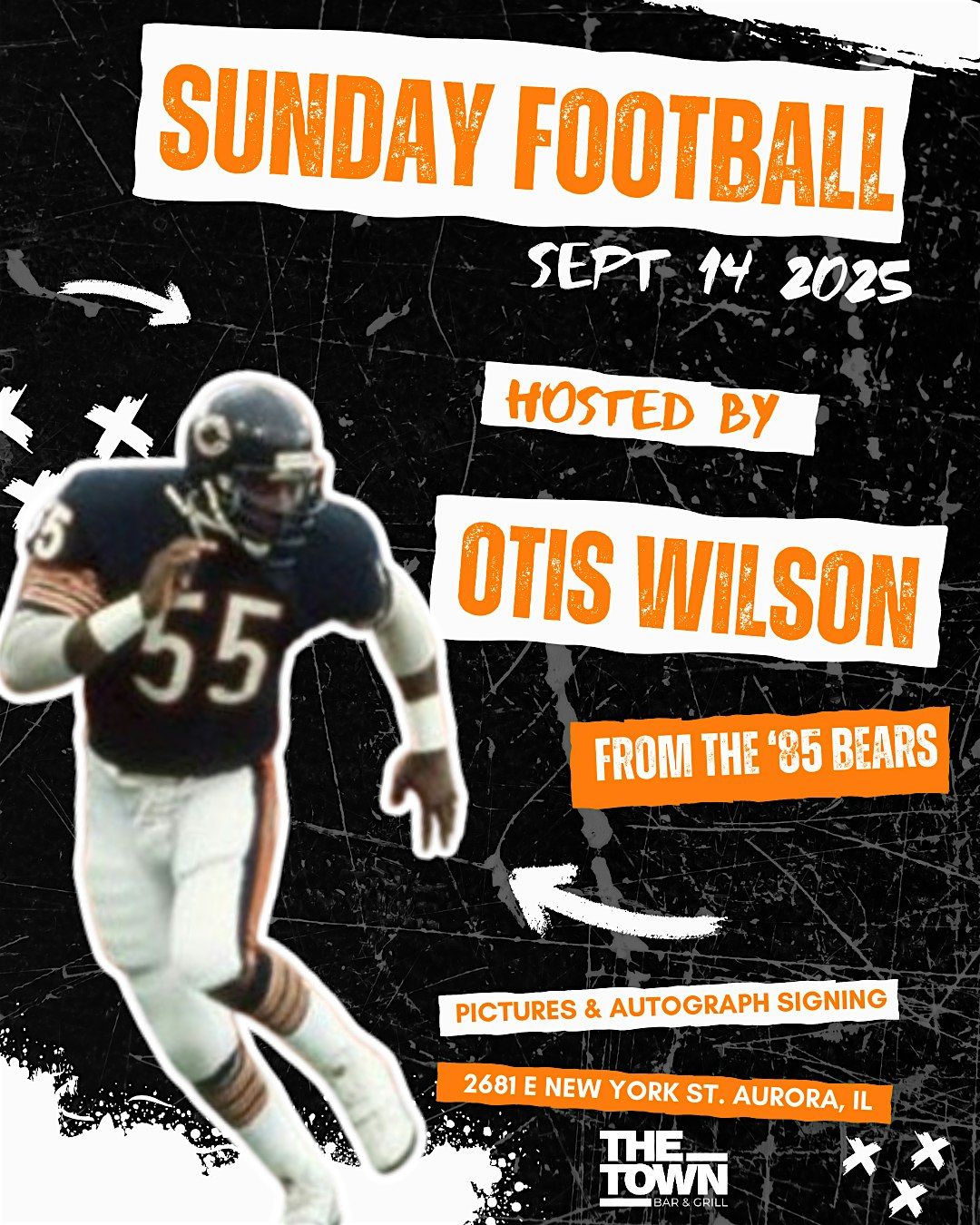 Otis Wilson from the 1985 Bears Hosting Sunday Football at  The Town, 16 November | Event in Aurora | AllEvents