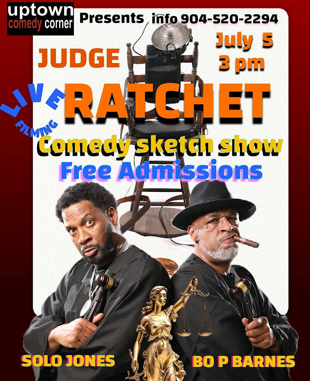 Judge Ratchet Comedy Sketch Show, Live Taping w Solo Jones & Bo P Barnes, 5 July | Event in Atlanta | AllEvents