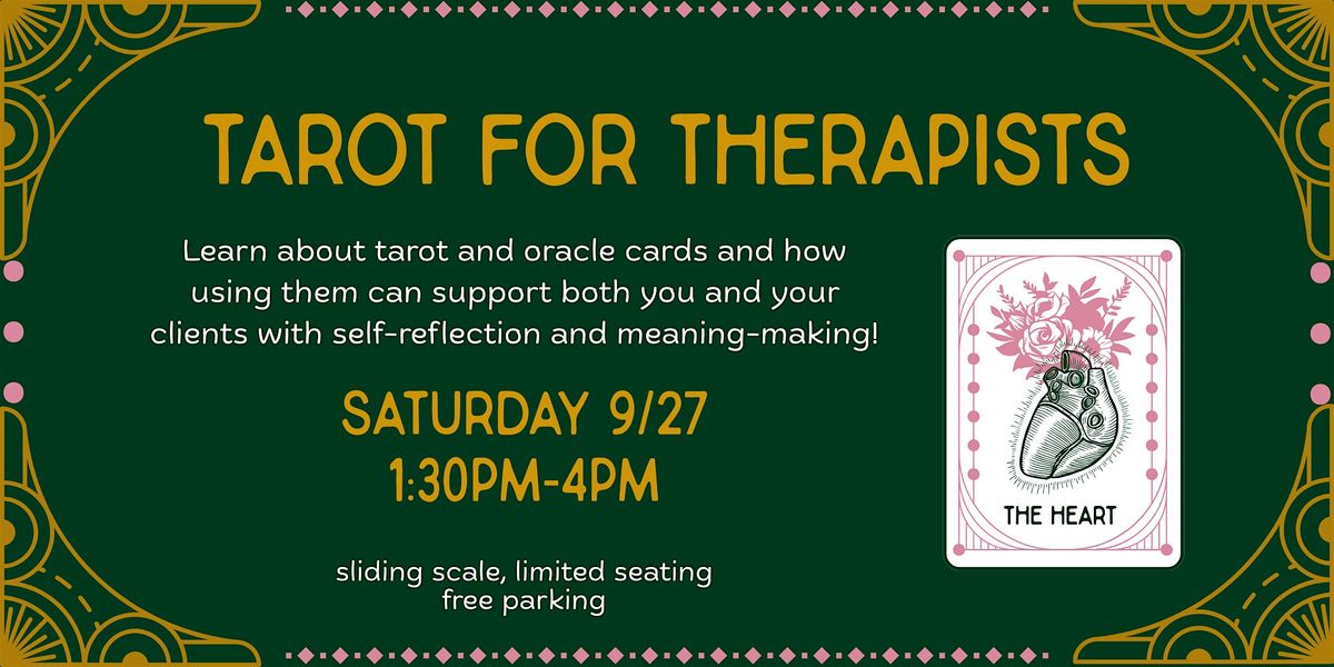 Tarot for Therapists: a 2.5 hr workshop for mental health professionals, 27 September | Event in Baltimore