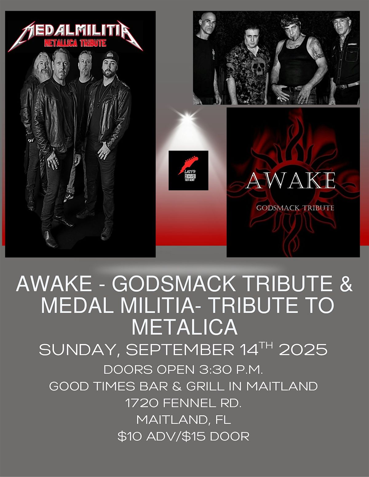 Tribute to Metallica and Godsmack - Medal Militia and Awake, 14 September | Event in Maitland | AllEvents