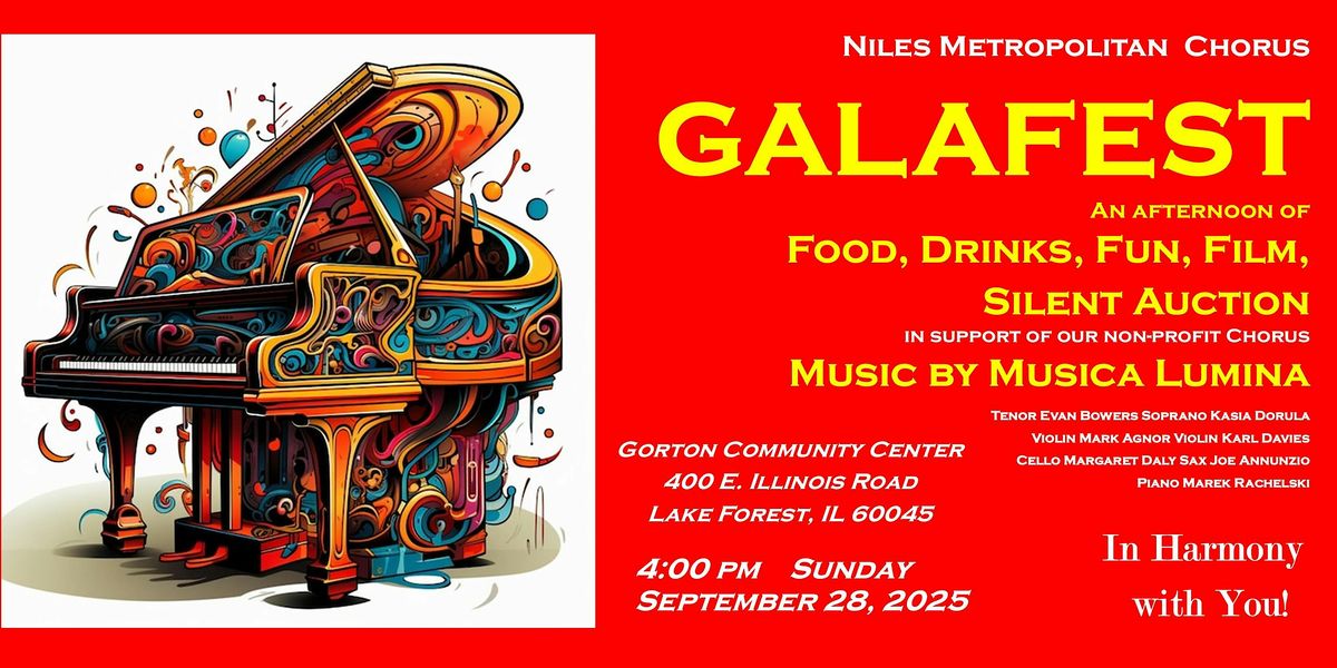 GalaFest for Niles Metropolitan Chorus, 28 September | Event in Lake Forest | AllEvents