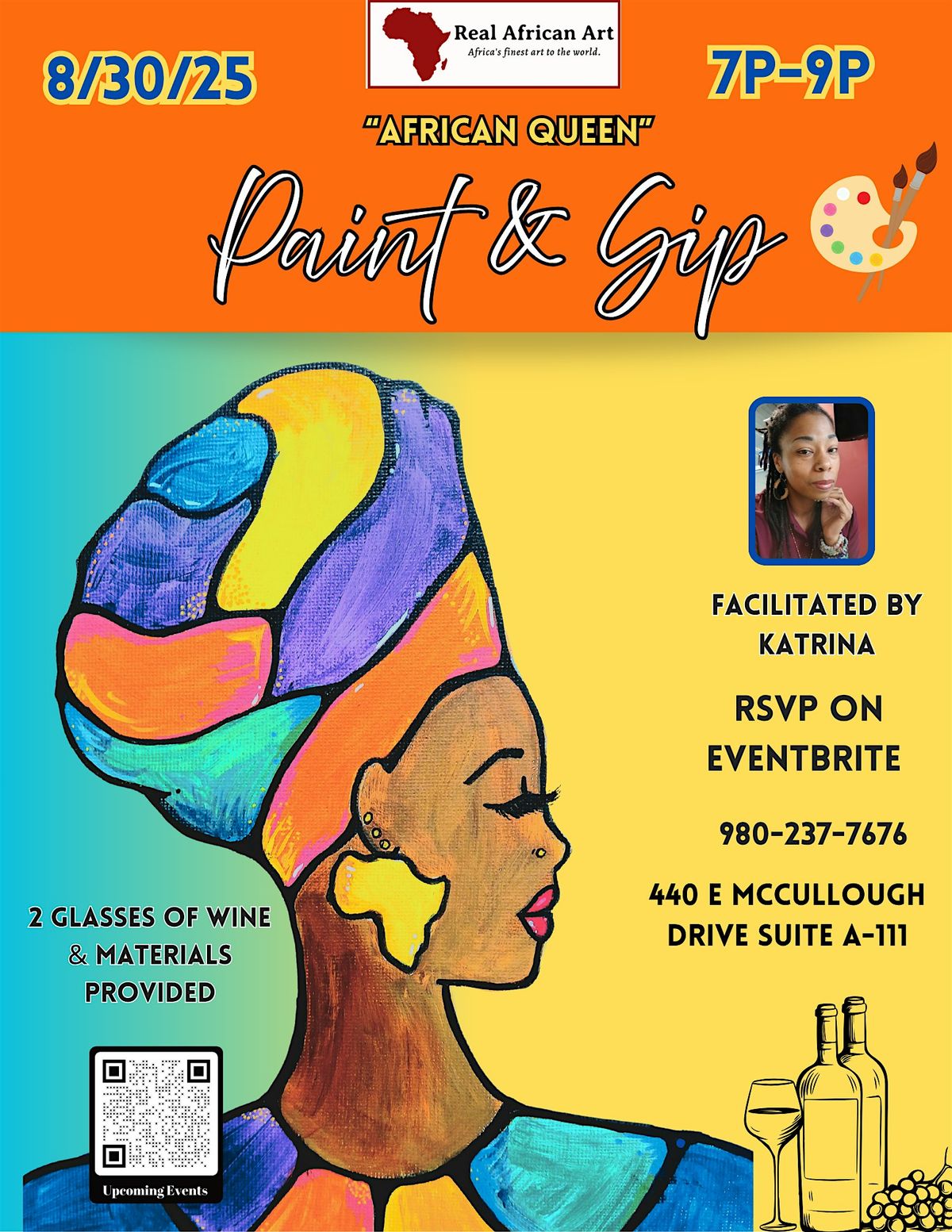 "African Queen" Paint & Sip, 30 August | Event in Charlotte | AllEvents