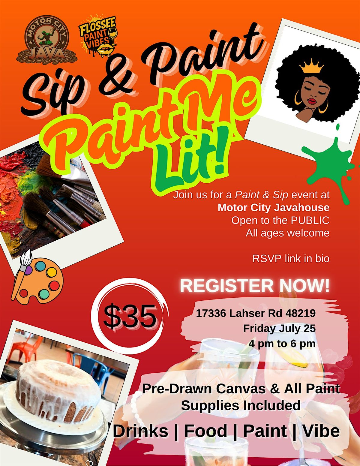 Paint Me Lit! | Sip & Paint @ MotorCity Javahouse, 25 July | Event in Detroit | AllEvents