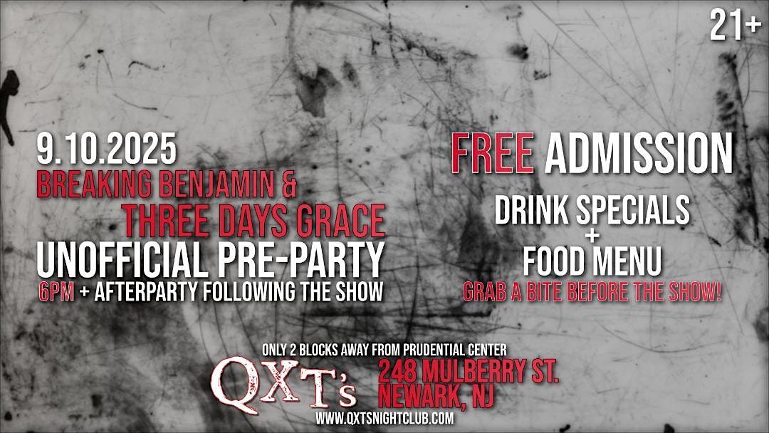 BREAKING BENJAMIN & THREE DAYS GRACE -- the unofficial Pre- and After-Party, 10 September | Event in Newark