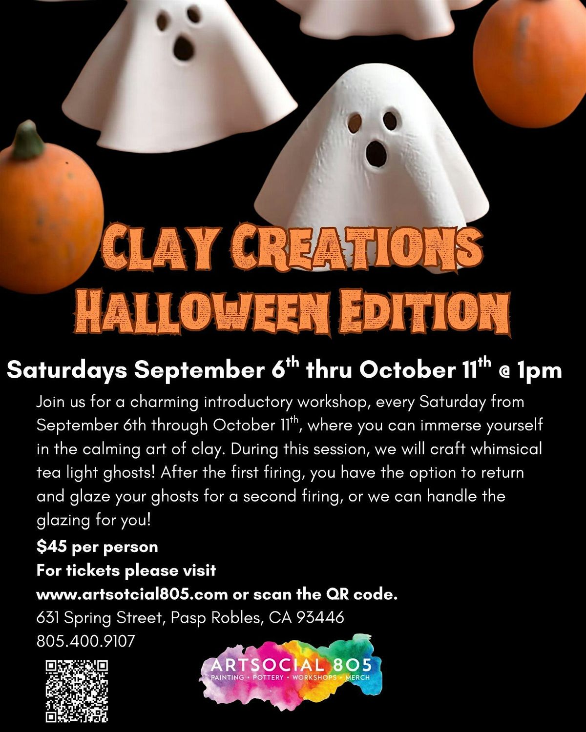 Clay Creations " Halloween Edition" @ ArtSocial 805, 6 September | Event in Paso Robles | AllEvents