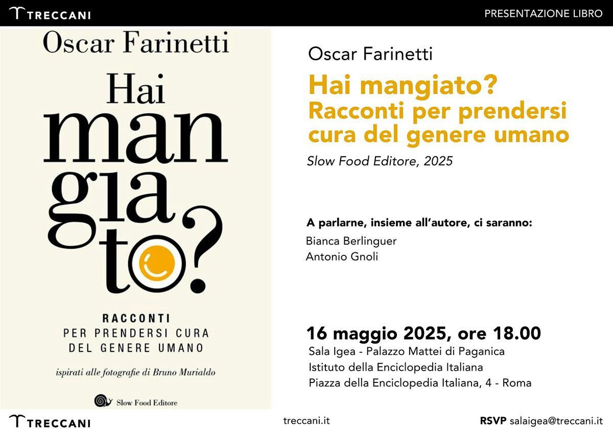 Hai mangiato? Racconti per prendersi cura del genere umano | Event in Roma | AllEvents