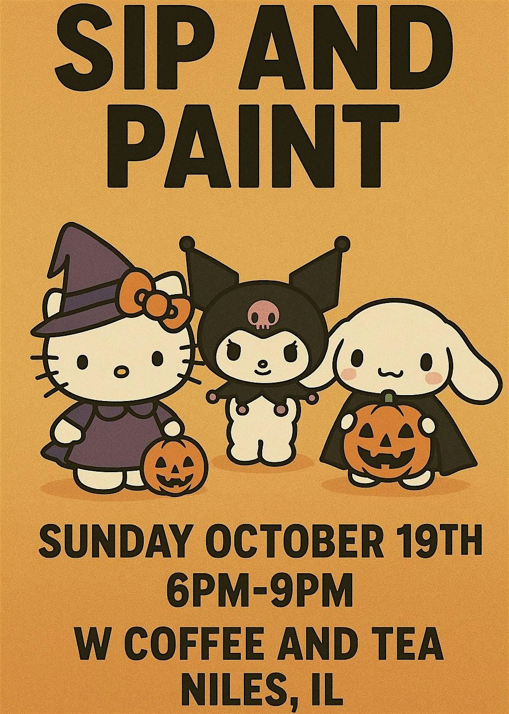 Sip & paint: Halloween Sanrio, 19 October | Event in Niles | AllEvents