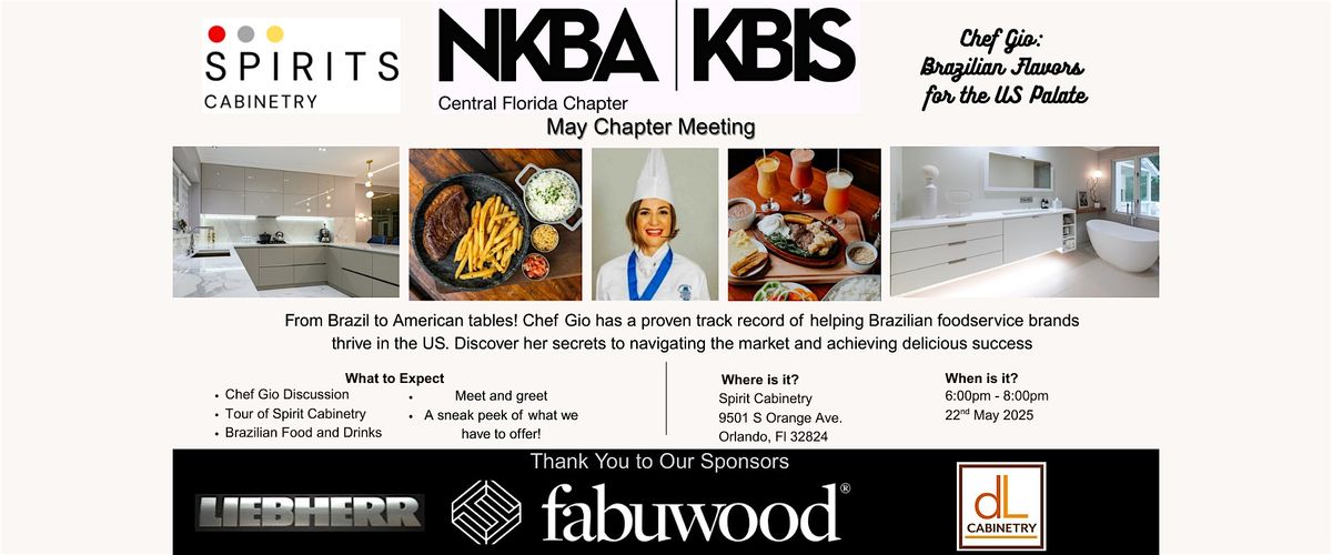 NKBA Central Florida May Chapter Meeting at Spirits Cabinetry, 22 May | Event in Orlando | AllEvents
