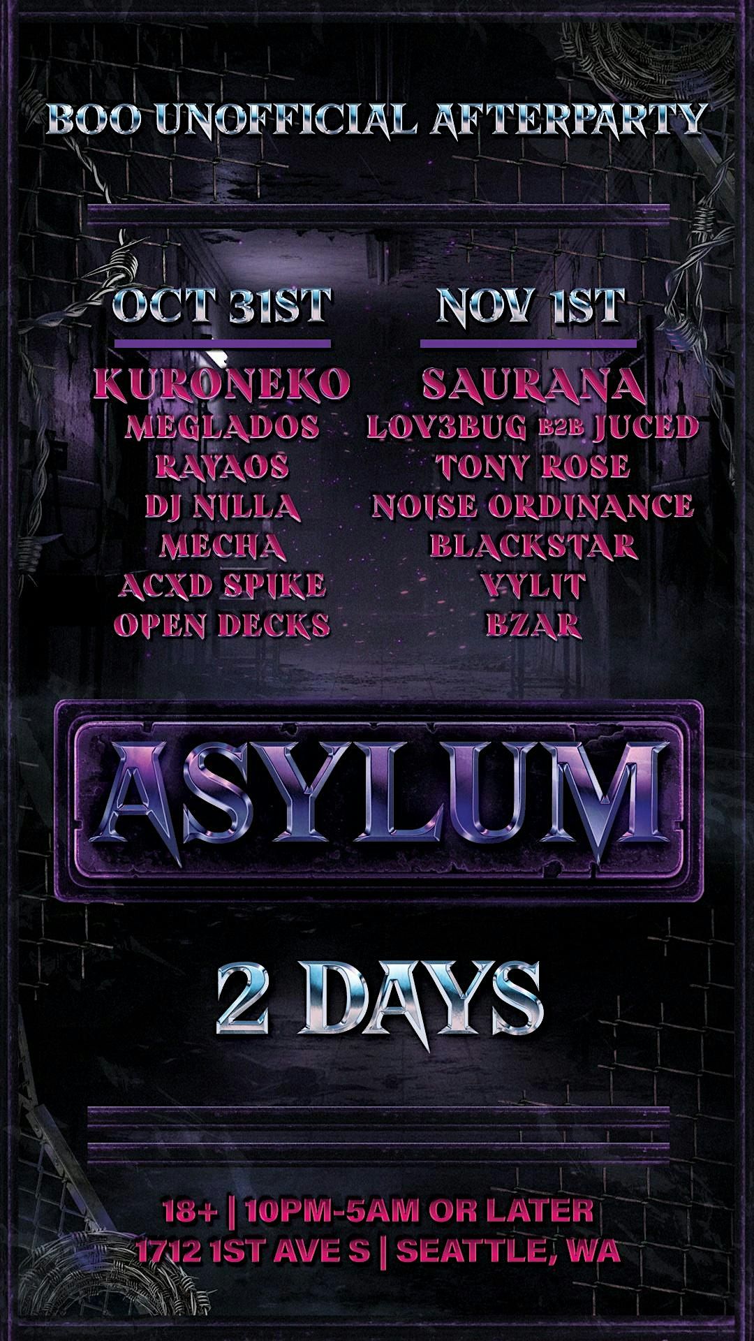 Asylum (Boo Unofficial Afterparty Night 1), 31 October | Event in Seattle | AllEvents