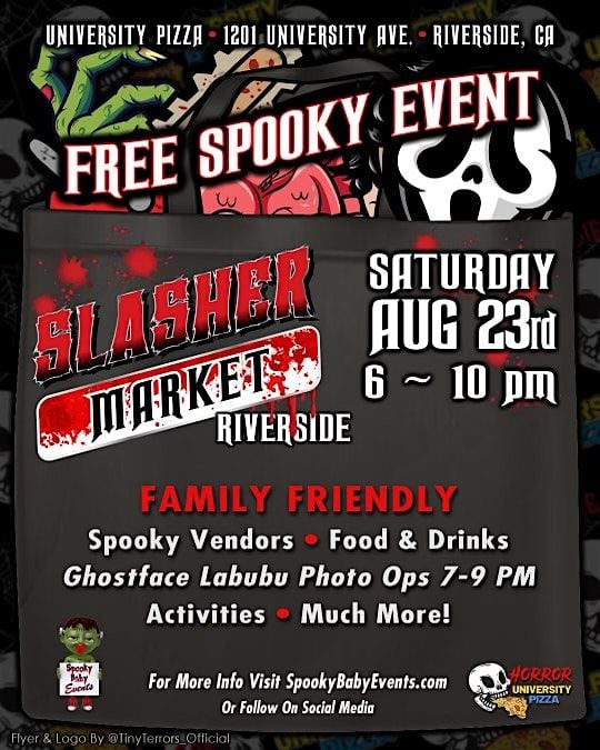 Slasher Market Riverside, 23 August | Event in Riverside | AllEvents