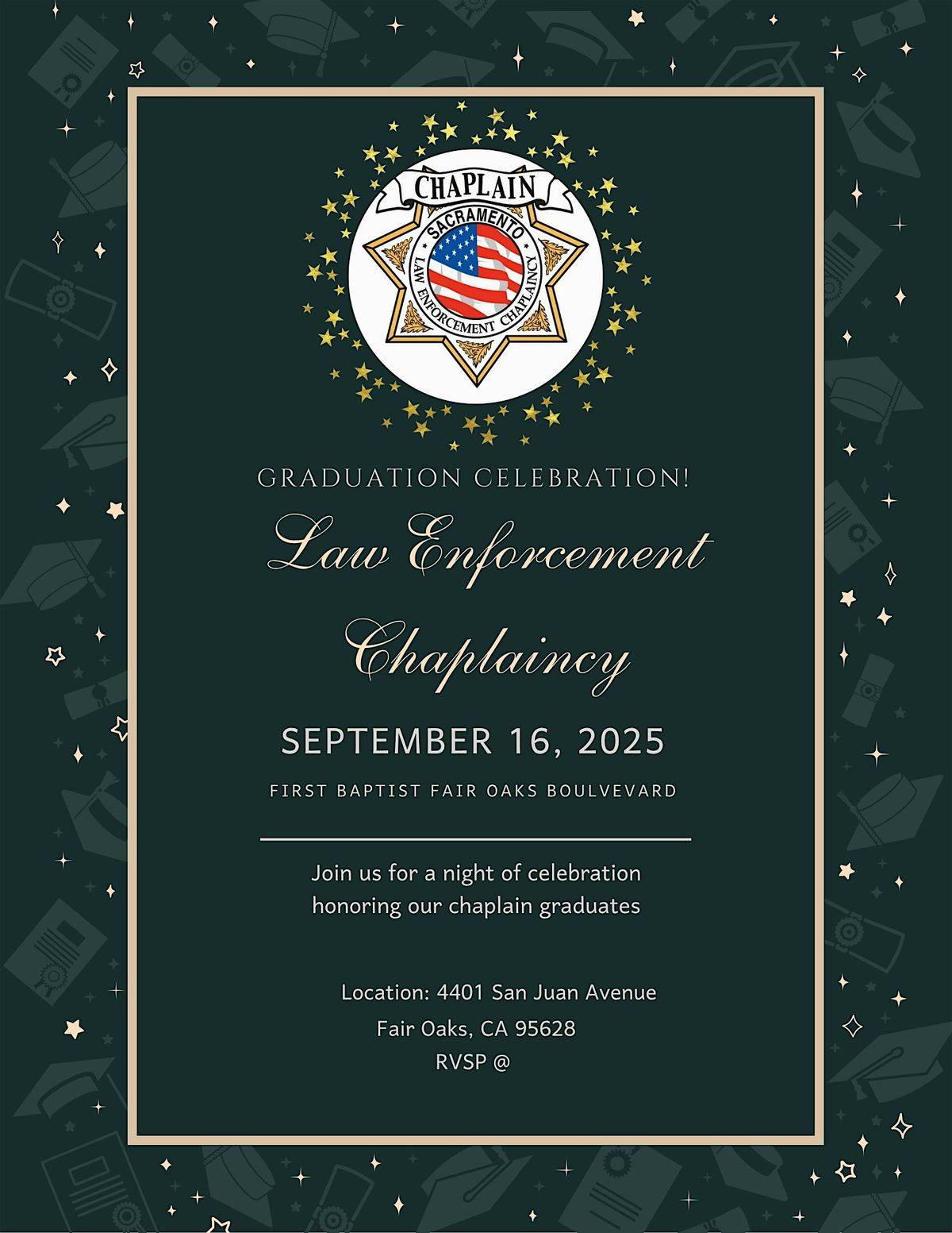 Law Enforcement Chaplaincy Graduation, 16 September | Event in Fair Oaks | AllEvents
