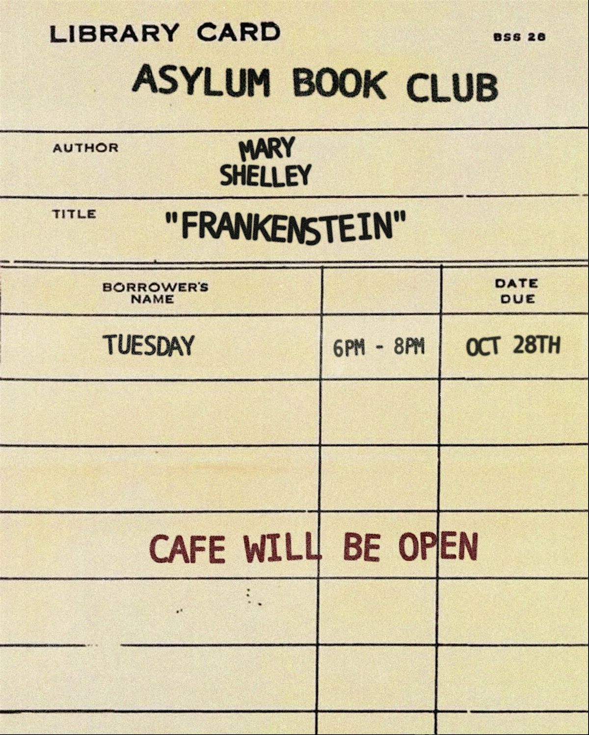 ASYLUM BOOK CLUB, 27 January | Event in Seattle | AllEvents