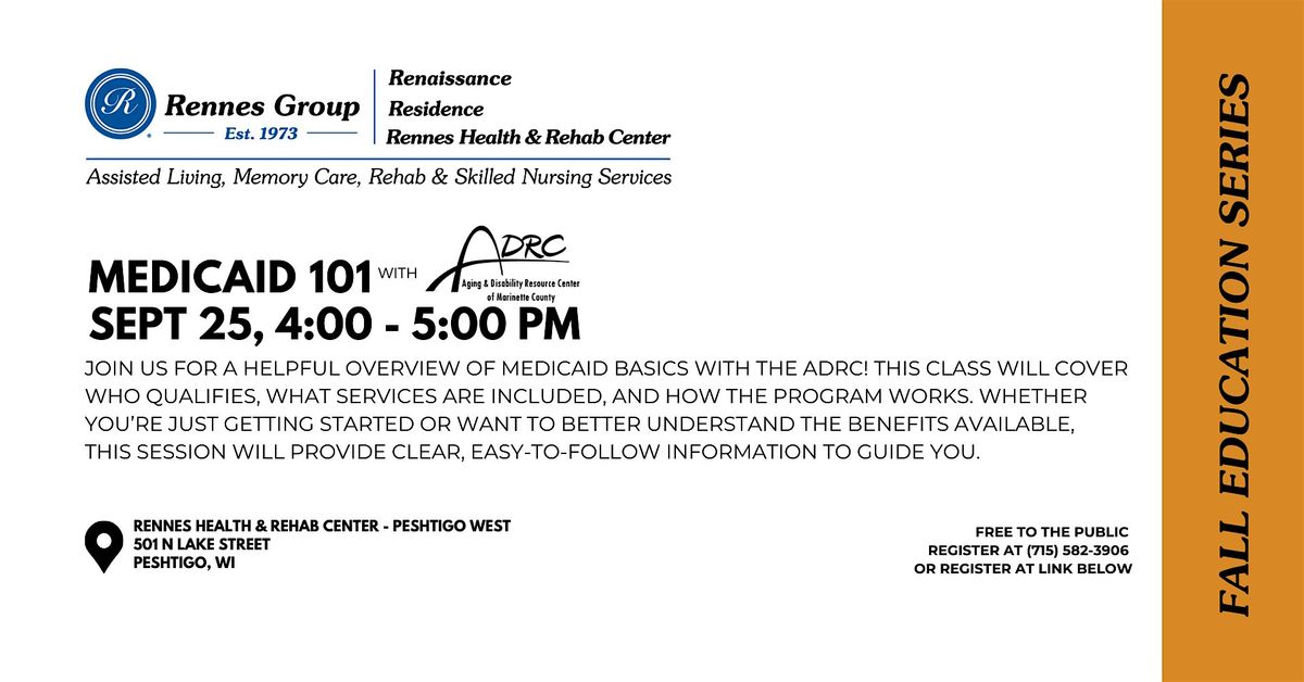 MEDICAID 101 with the ADRC, 25 September | Event in Peshtigo | AllEvents