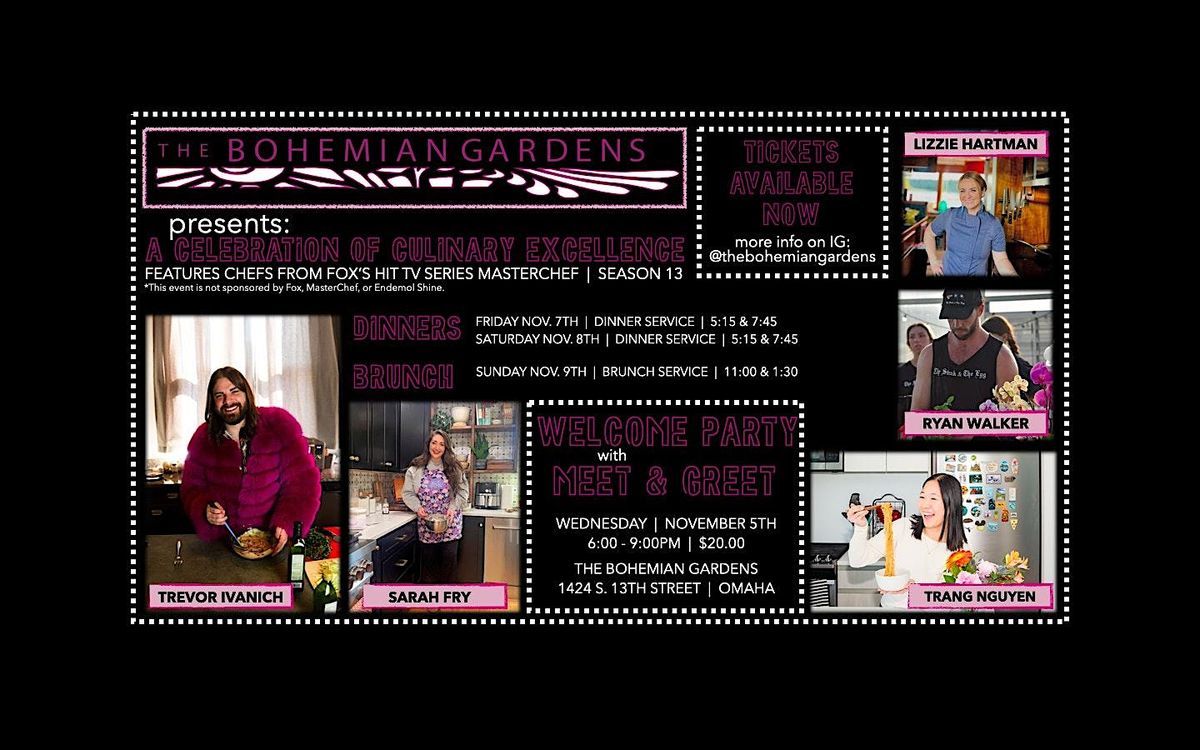 'Meet and Greet' with FOX's Season 13 MasterChefs at The Bohemian Gardens!!, 5 November | Event in Omaha | AllEvents