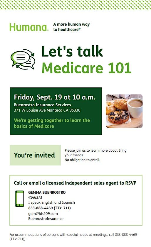 Medicare 101 Seminar, 19 September | Event in Manteca | AllEvents