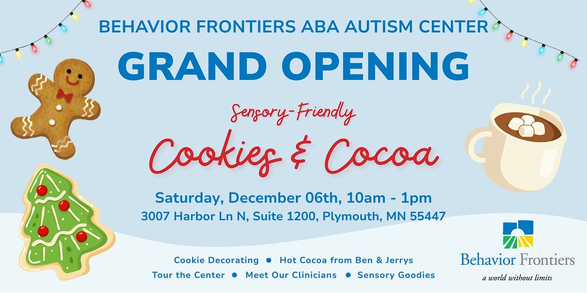 Cookies & Cocoa with Behavior Frontiers: A Grand Opening Celebration, 6 December | Event in Plymouth | AllEvents