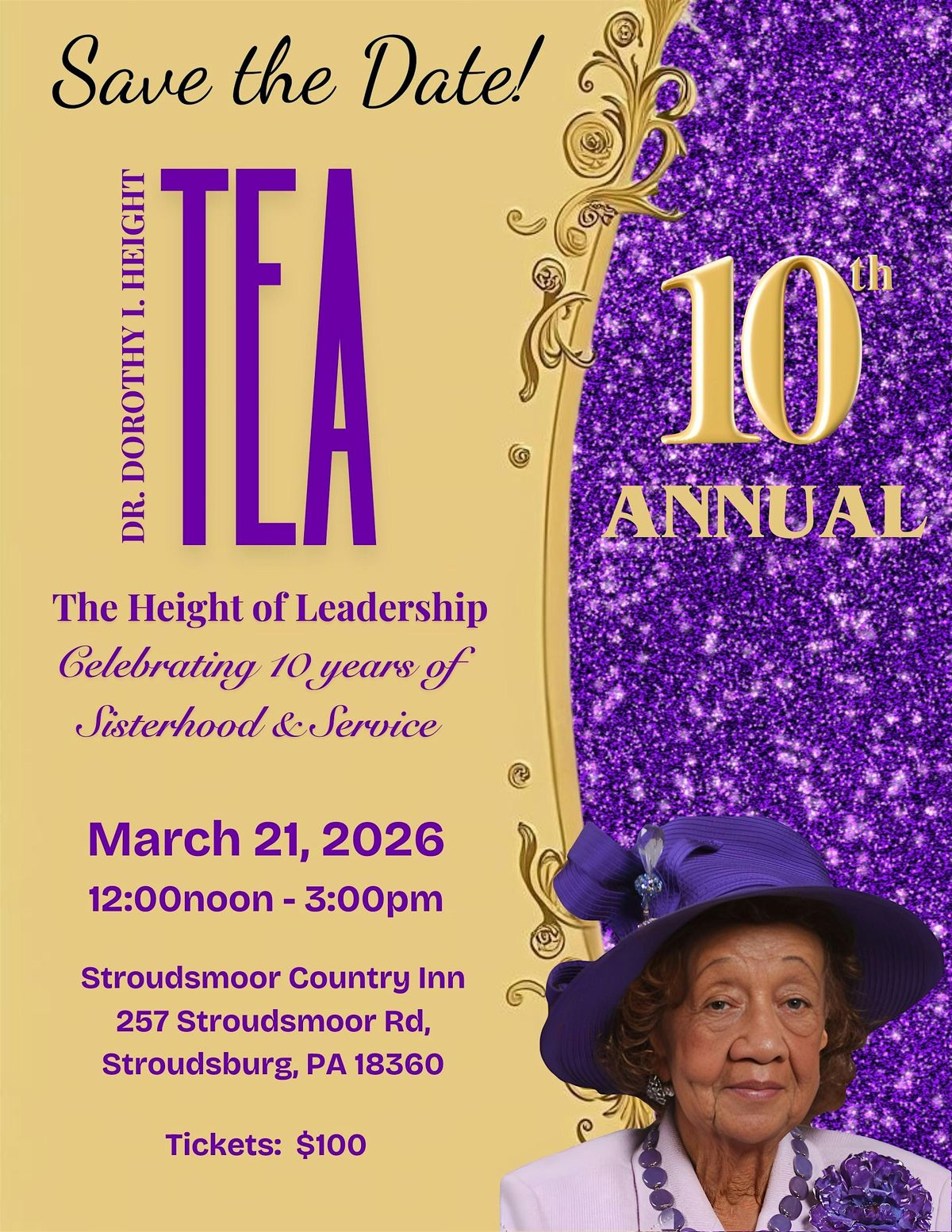 Dorothy I. Height 10th Annual Tea, 21 March | Event in Stroudsburg | AllEvents
