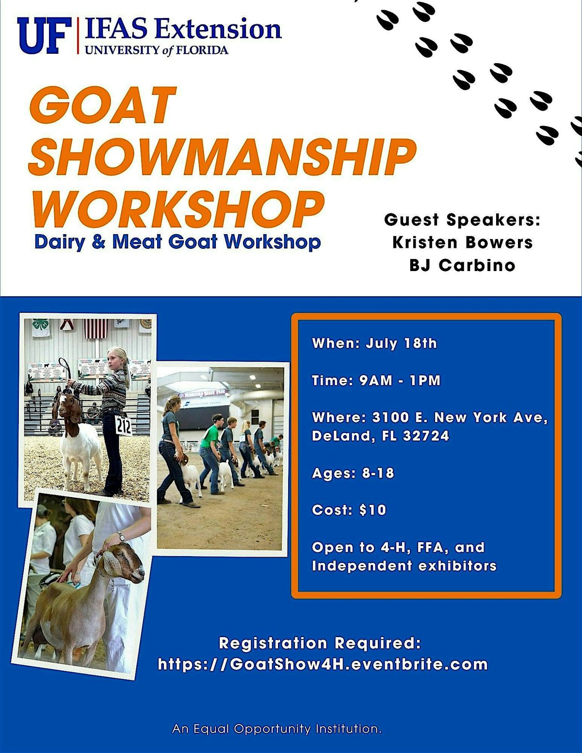 Goat Showmanship Workshop, 18 July | Event in DeLand | AllEvents