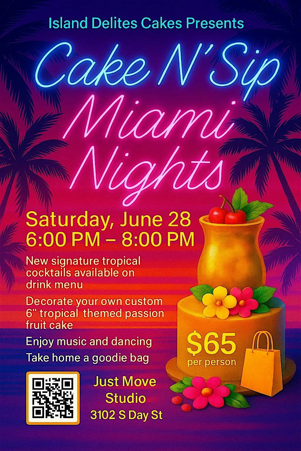 Cake n’ Sip “Miami Nights and Summer Vibes”, 28 June | Event in Seattle | AllEvents