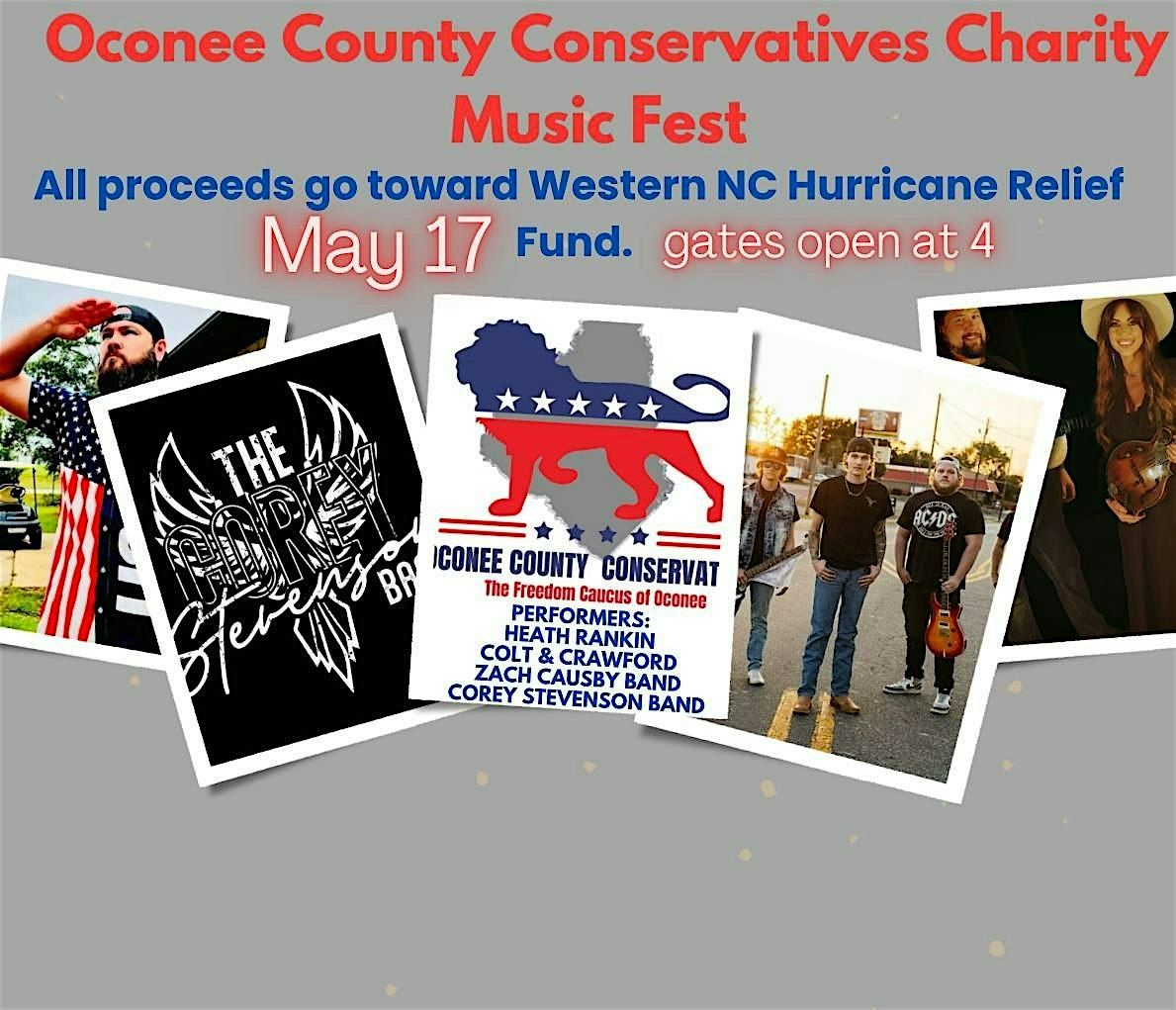 Oconee County Conservatives Charity Music Festival, 17 May | Event in Tamassee | AllEvents