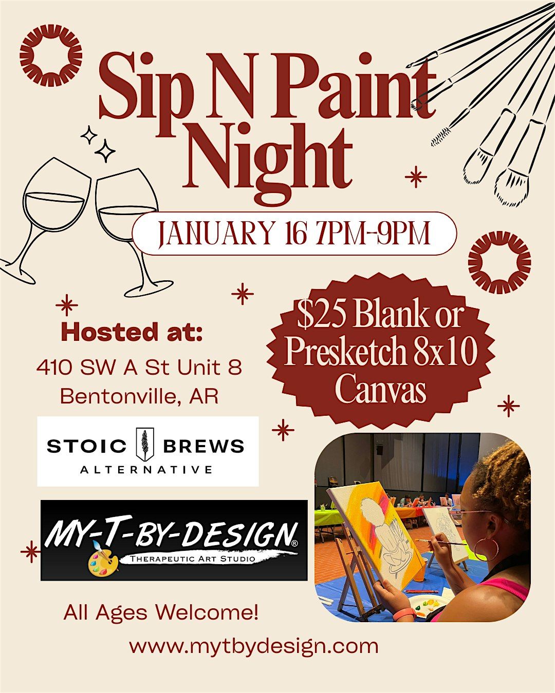 Sip N Paint Night at Stoic Brews Alternative, 16 January | Event in Bentonville | AllEvents