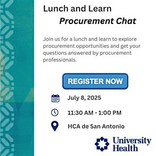 Lunch and Learn:  Procurement Chat, 8 July | Event in San Antonio | AllEvents