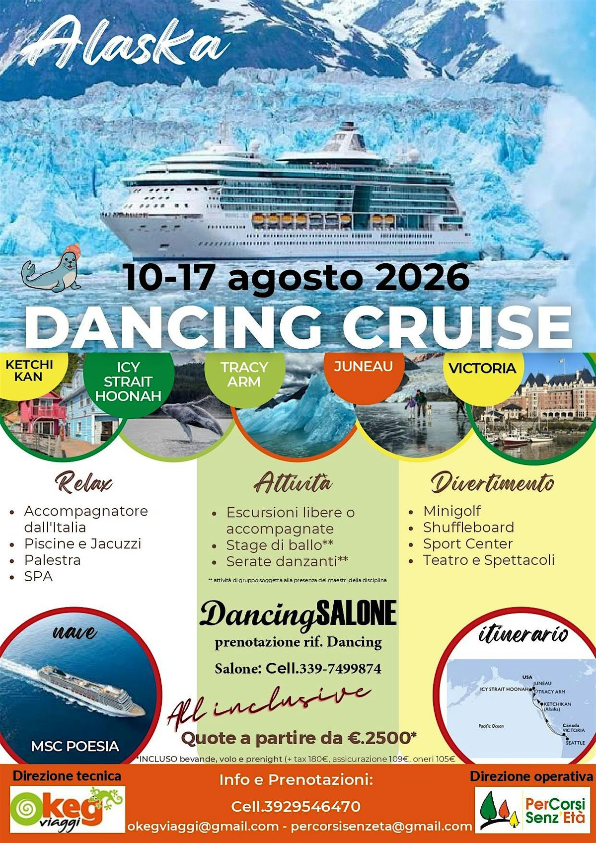 DANCING CRUISE 2026 (Crociera in Alaska), 10 August | Event in Ferno | AllEvents