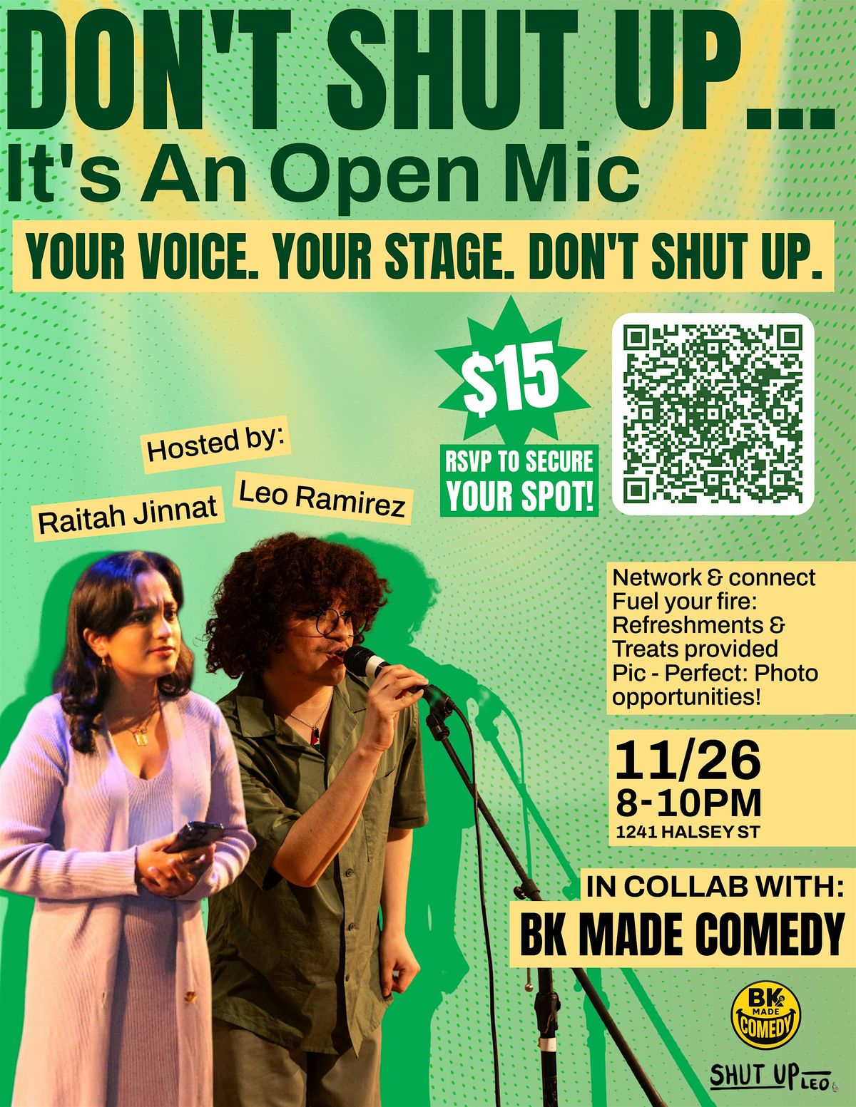 Don't Shut Up...It's An Open Mic!, 26 November | Event in Brooklyn | AllEvents