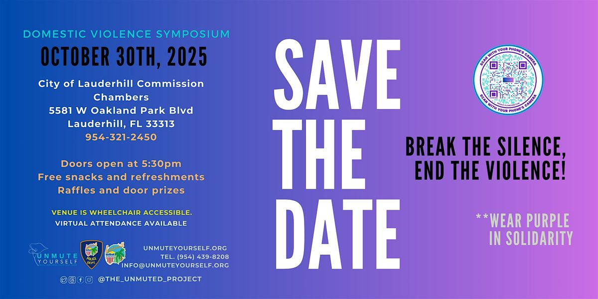 Violence Stops Here: A Community United for Change - Dom. Violence Symp., 30 October | Event in Lauderhill