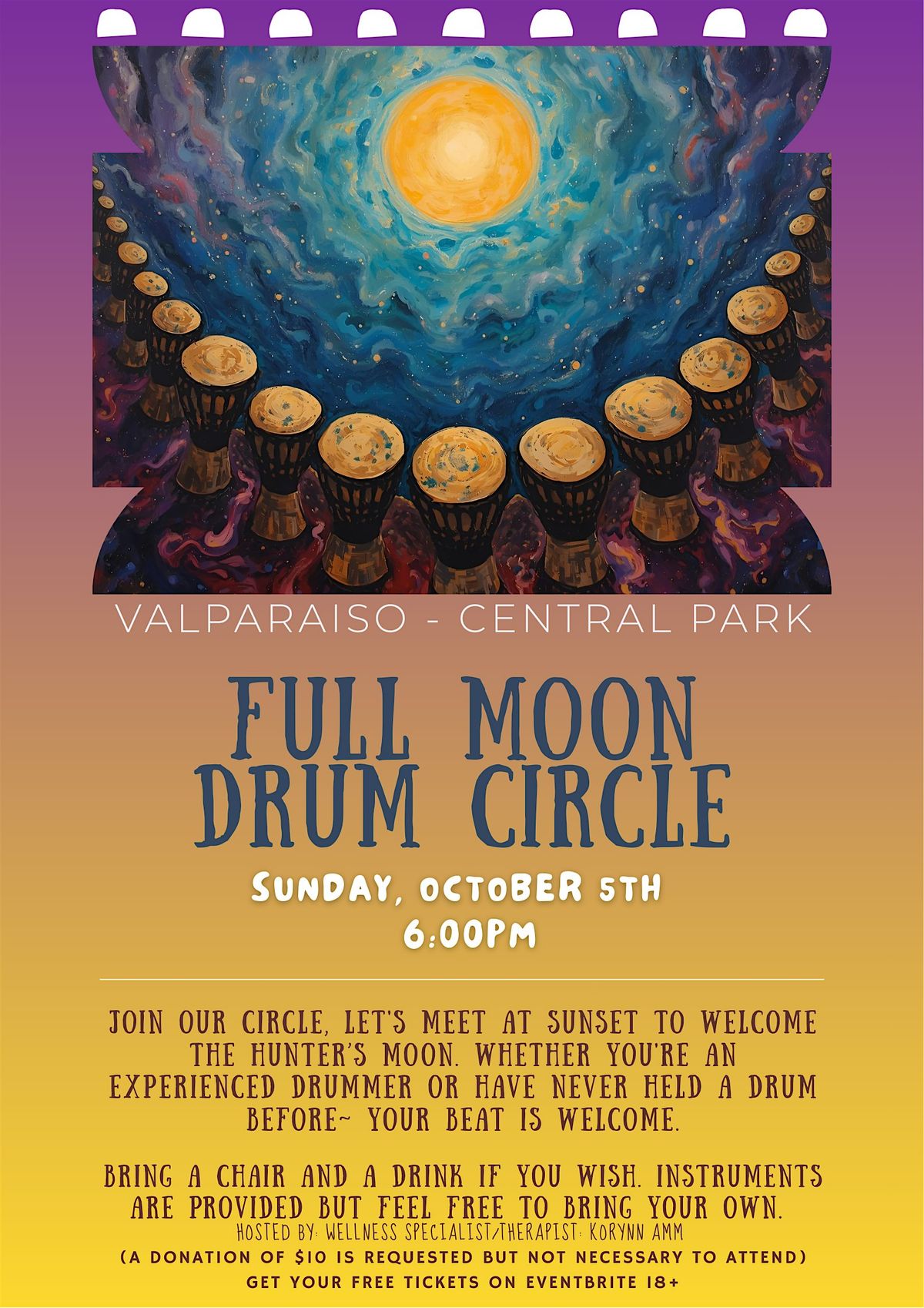 Full Moon Drum Circle, 5 October | Event in Valparaiso | AllEvents