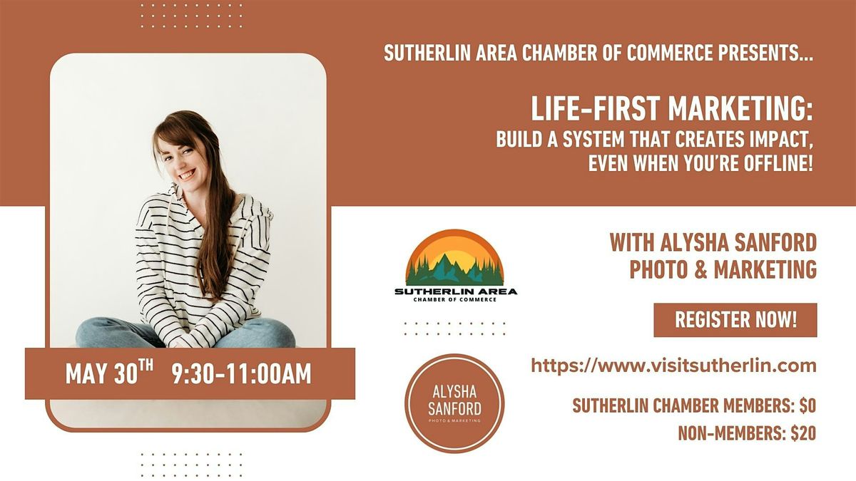 Life-First Marketing with Alysha Sanford, 30 May | Event in Sutherlin | AllEvents