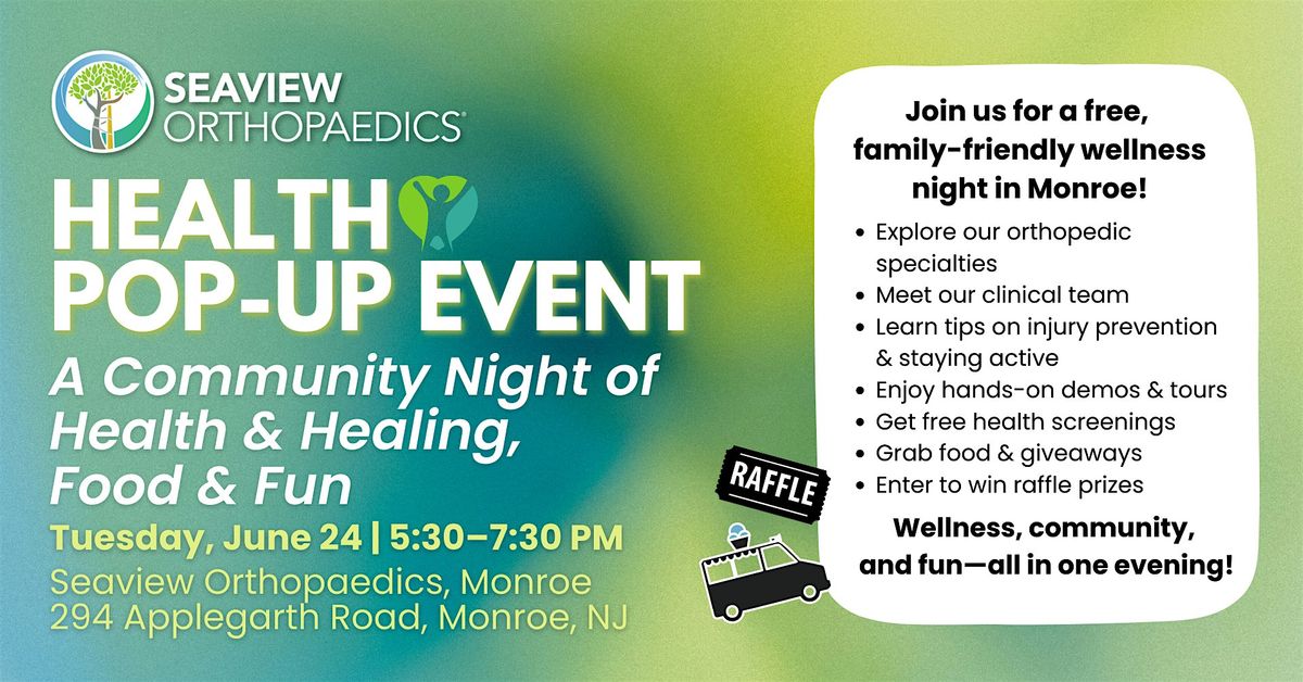 Seaview Family Health Pop-Up, 24 June | Event in Monroe Township | AllEvents