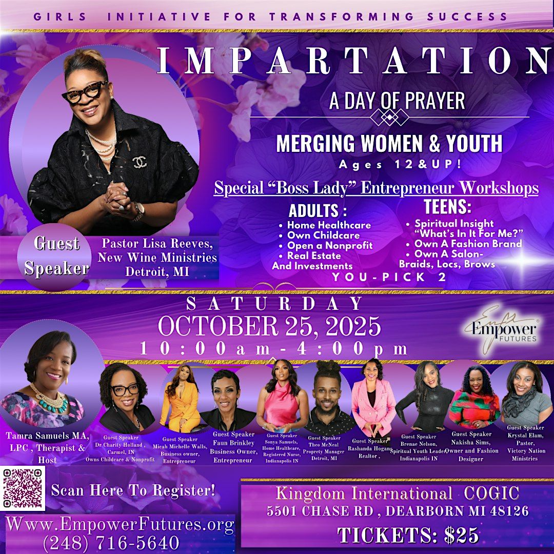 A Day of IMPARTATION; Women and Youth Merging in the Marketplace, 25 October | Event in Dearborn | AllEvents