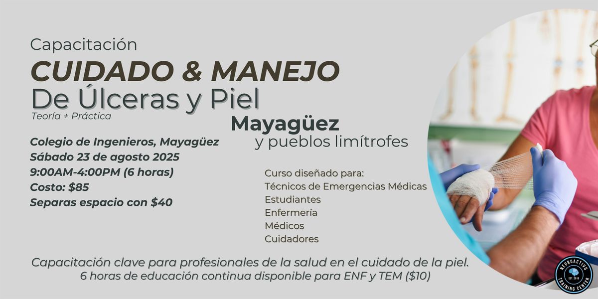 Capacitación de Cuidado y Manejo de Úlceras y Piel - Área Oeste, 23 August | Event in Mayagüez | AllEvents