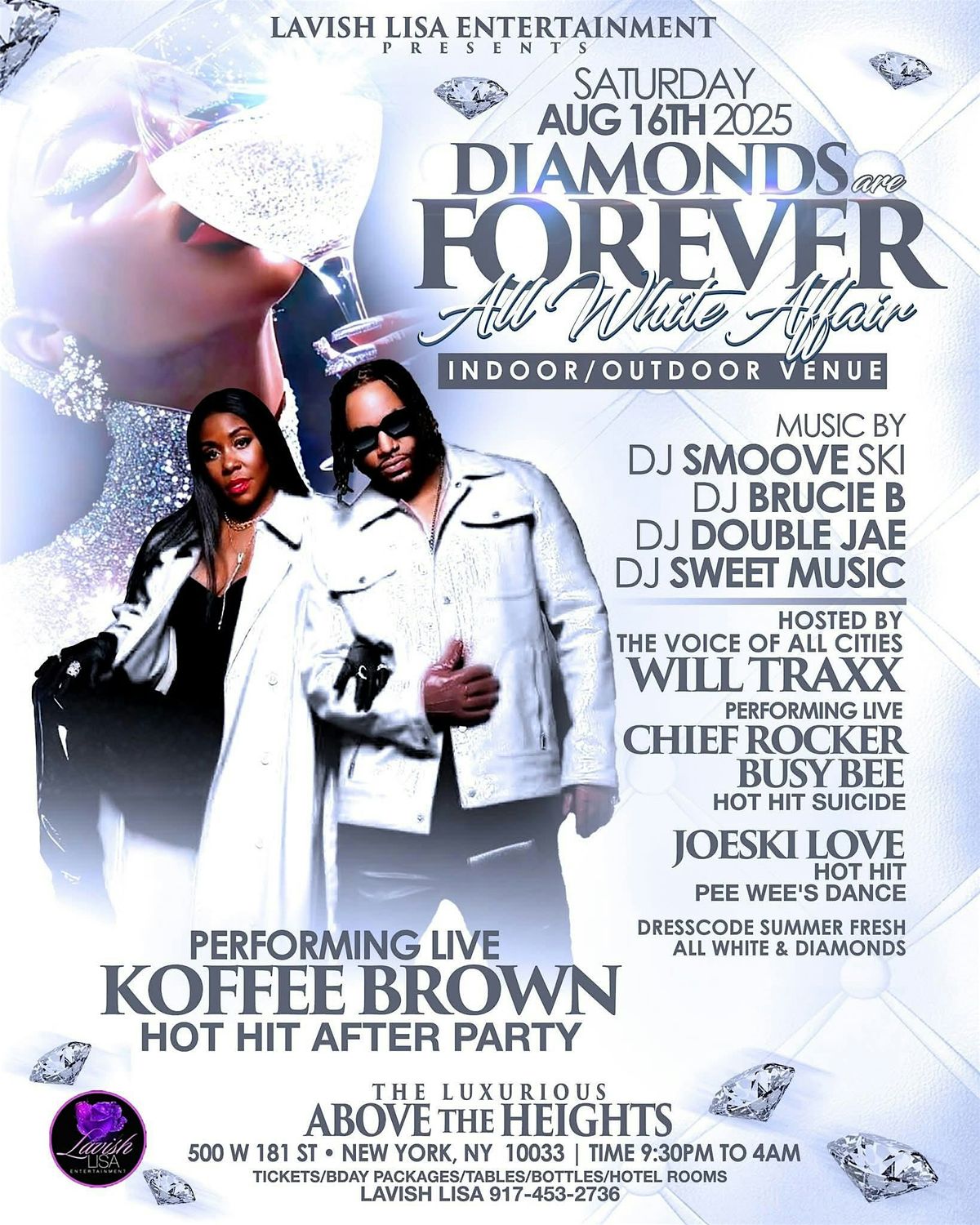 Sat Aug 16th, ALL WHITE AFFAIR Diamonds are Forever Edition, 16 August | Event in New York | AllEvents