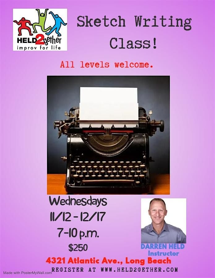 Sketch Writing Class!, 12 November | Event in Long Beach | AllEvents