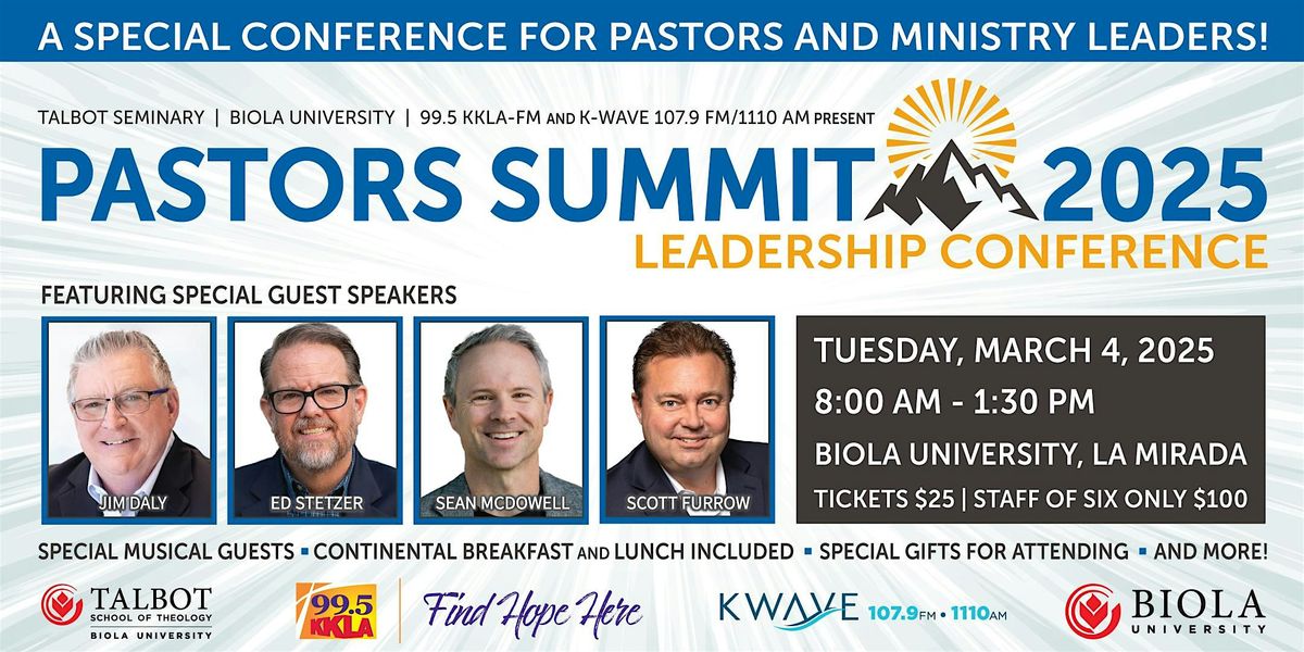 Pastors Summit 2025, 10 October | Event in La Mirada | AllEvents