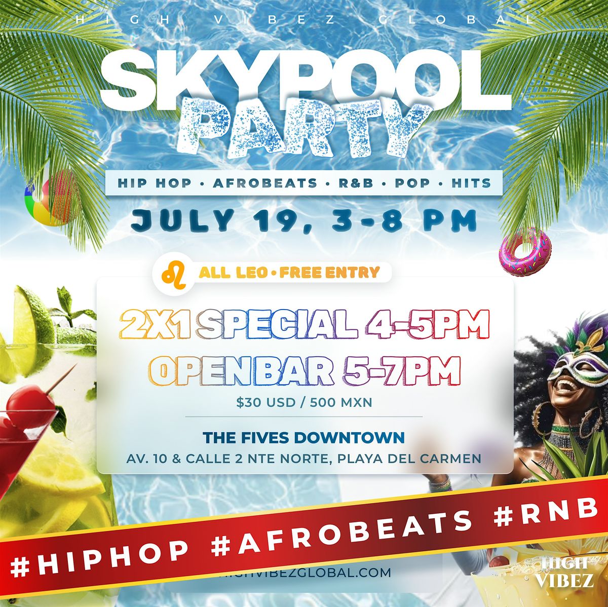 SKYPOOL PARTY - Leo, 19 July | Event in Playa del Carmen | AllEvents