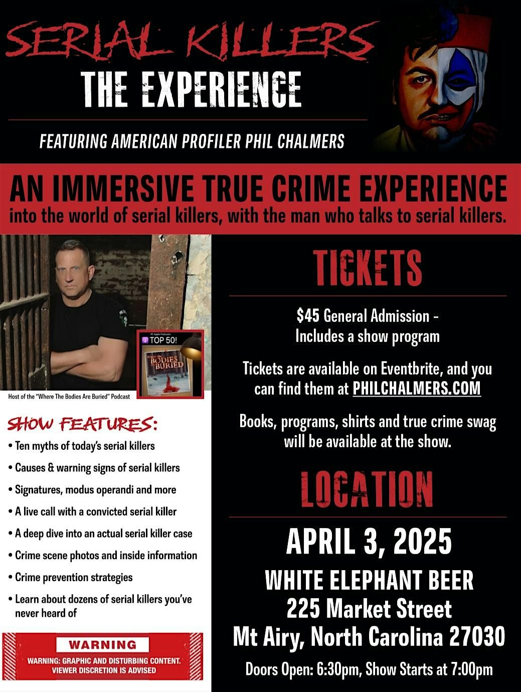 Serial Killers-The Experience with Phil Chalmers-Brimming Horn-Milton DE, 13 June | Event in Milton | AllEvents
