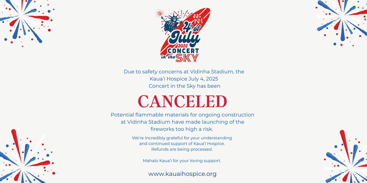 *CANCELED* Kaua'i Hospice 4th of July Concert in the Sky, 4 July | Event in Lihue | AllEvents