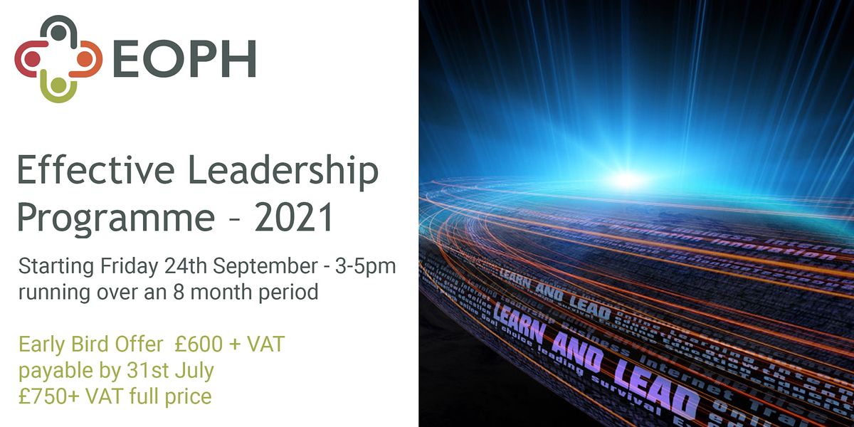 Effective Leadership Programme Sept 2021 May 2022 September 24 To May 20 Online Event Allevents In All Events In May 2022