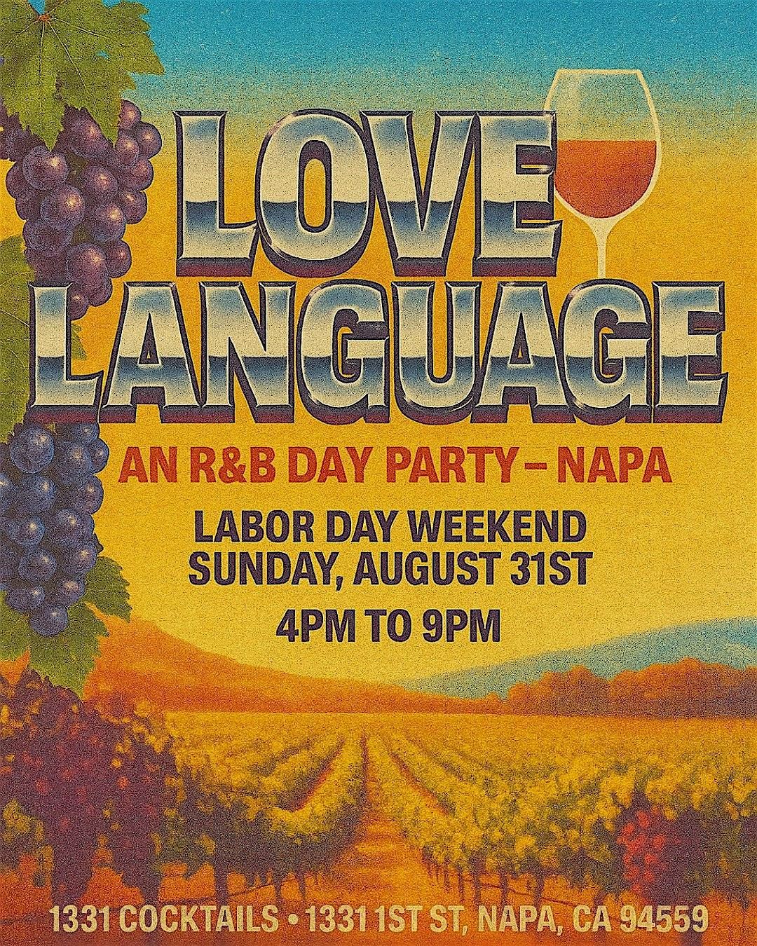 Love Language: An R&B Day Party - Napa (Labor Day Weekend), 31 August | Event in Napa | AllEvents