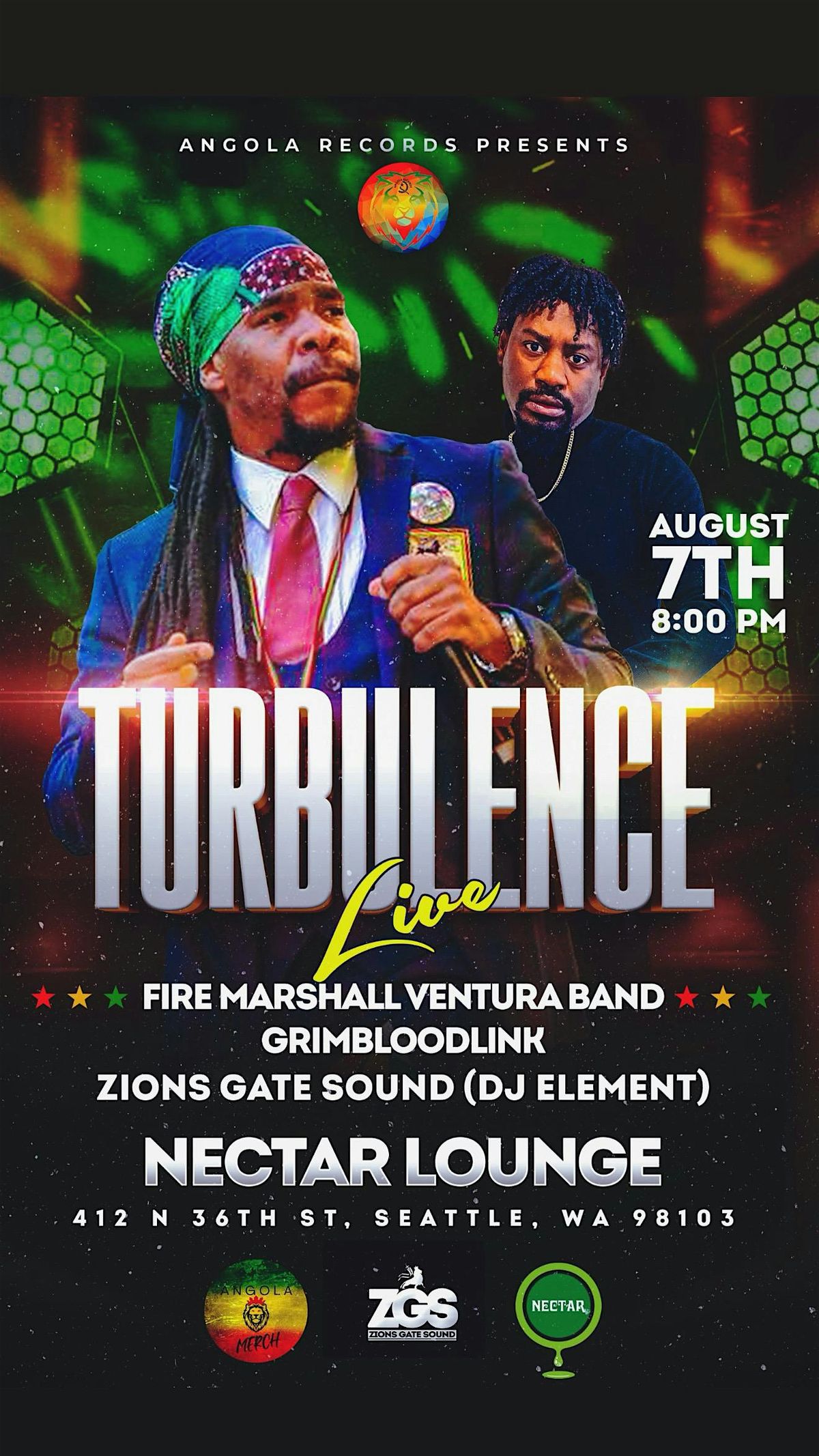 Turbulence from Jamaica live August 10 at Nectar lounge, 7 August | Event in Seattle | AllEvents