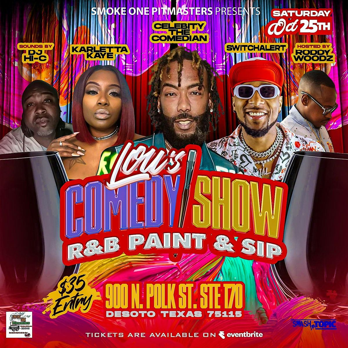Lou’s Comedy Show/R&B Paint & Sip, 25 October | Event in Desoto | AllEvents