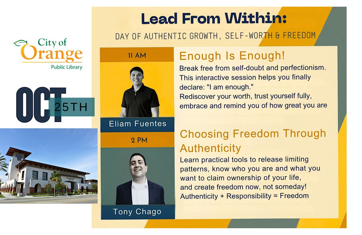 Lead From Within: Day of Authentic Growth, Self-Worth & Freedom, 25 October | Event in Orange | AllEvents