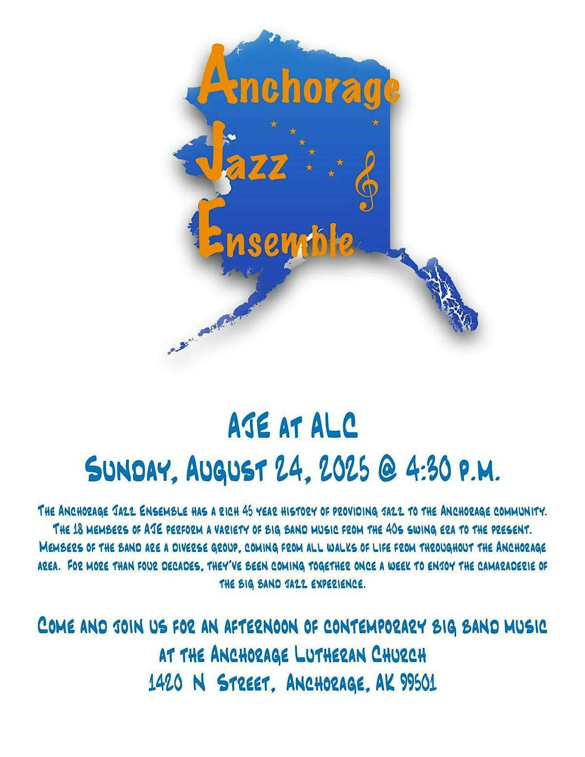 ALC Concert Series: Anchorage Jazz Ensemble, 24 August | Event in Anchorage | AllEvents