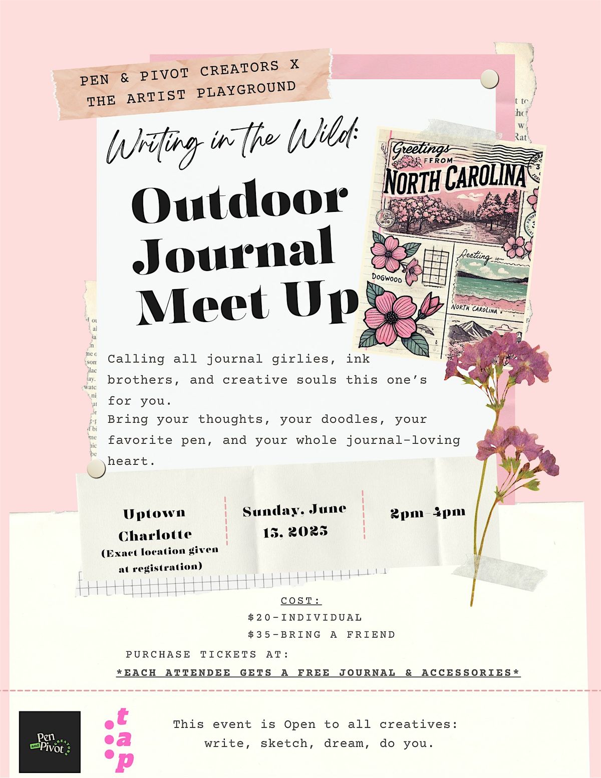 Writing in the Wild: Journal Meet Up, 15 June | Event in Charlotte | AllEvents