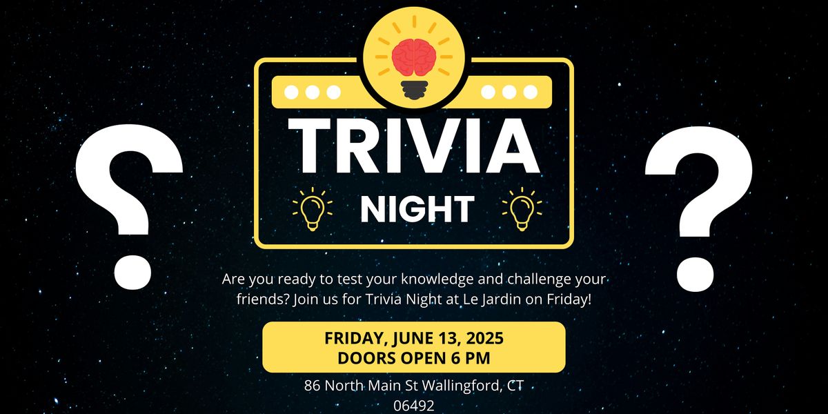 Trivia Night @ Le Jardin Cafe, 13 June | Event in Wallingford | AllEvents